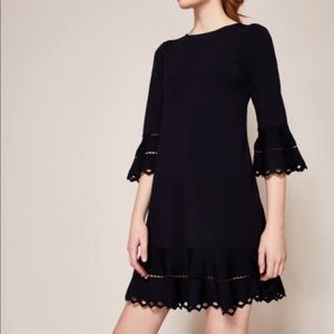 Brand New Ted Baker knitted frill detail dress, 0
